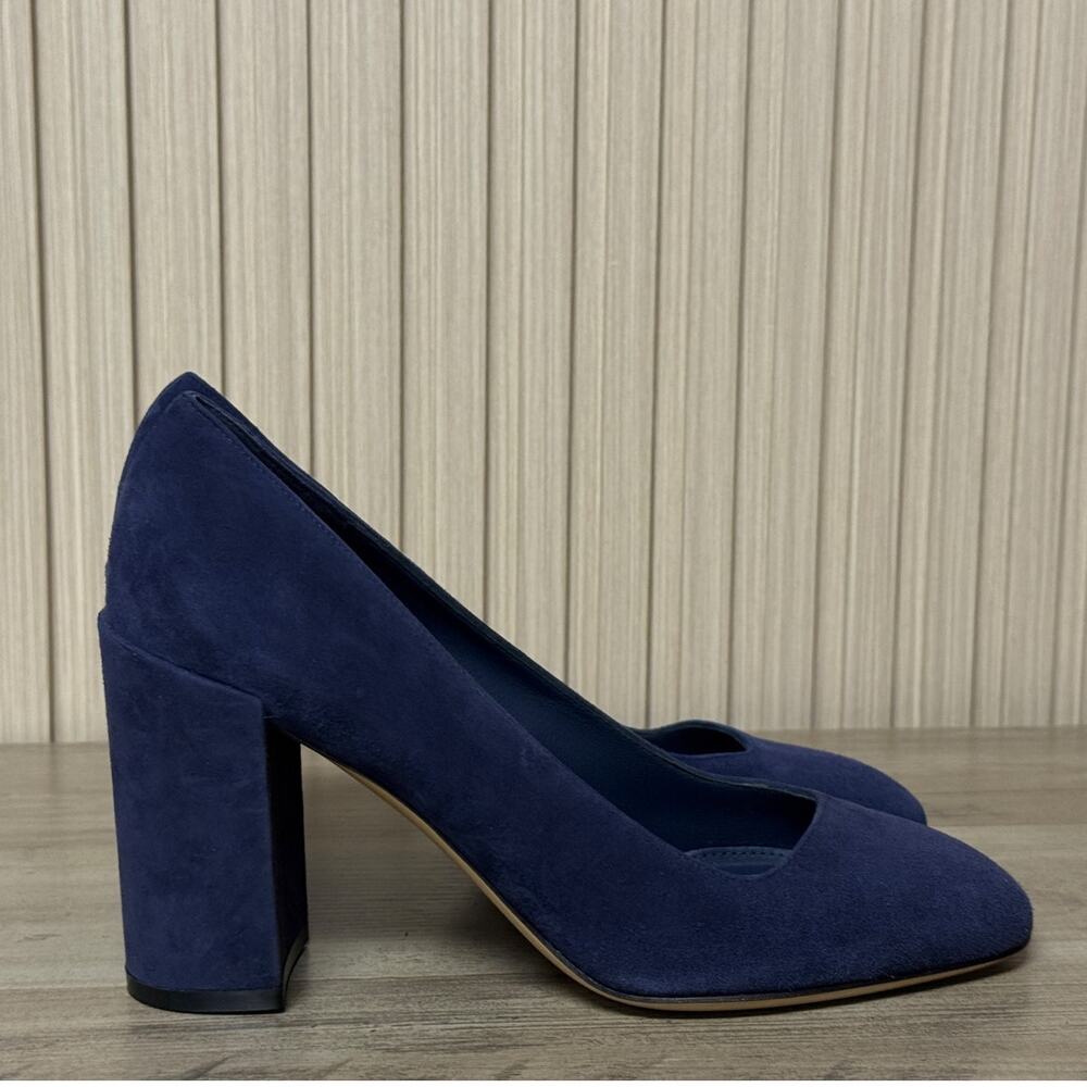 Salvatore Ferragamo 'Arezzo 85' Mirto Suede Calf Leather Heels Size 6.5B - Picture 11 of 13